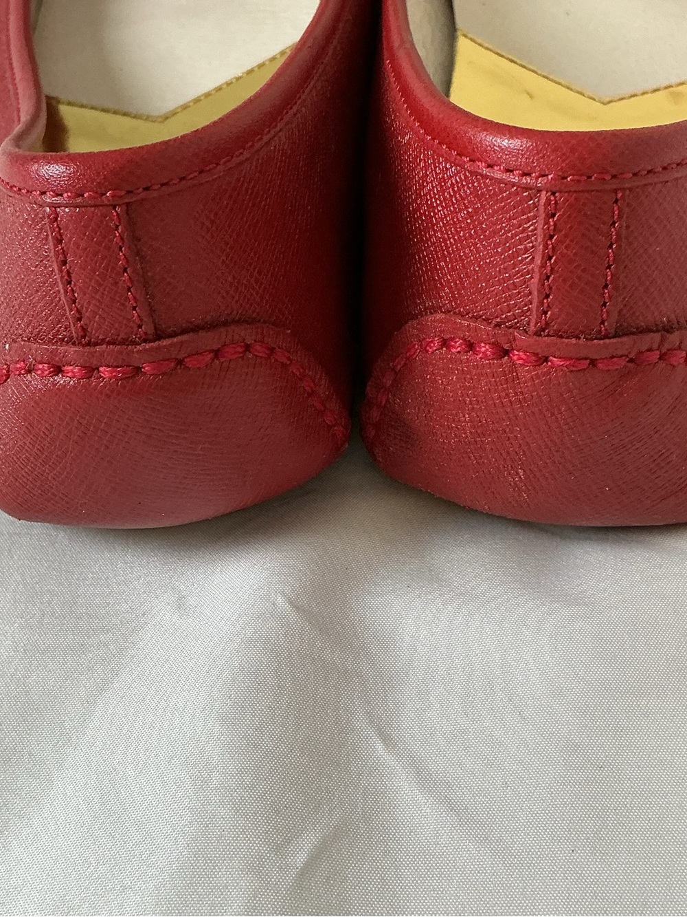 Michael Kors Red Leather MK Logo Slip-On Flats - Picture 2 of 6